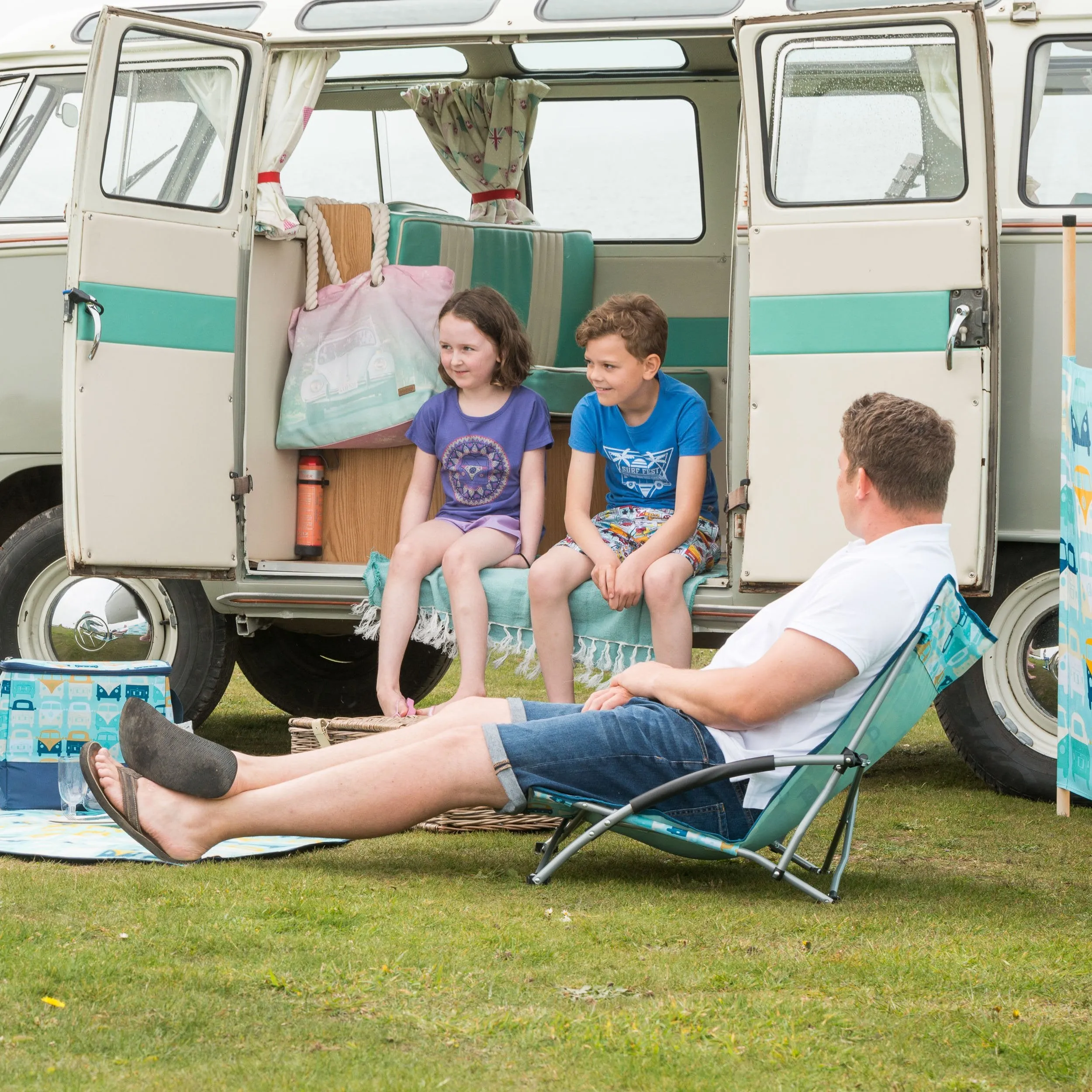 Volkswagen / VW Low Beach Folding Camping Chair - Blue