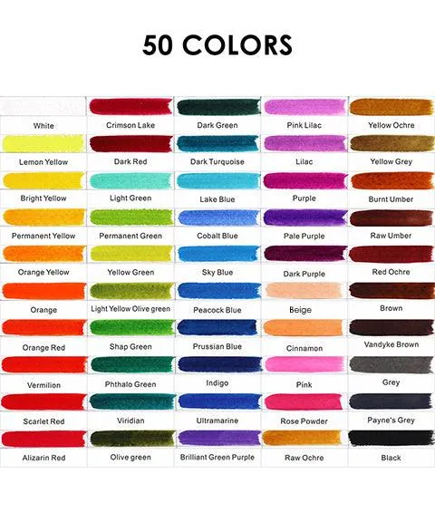 Watercolor Set Of 50 With Brush