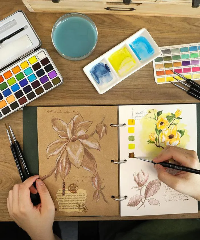 Watercolor Set Of 50 With Brush