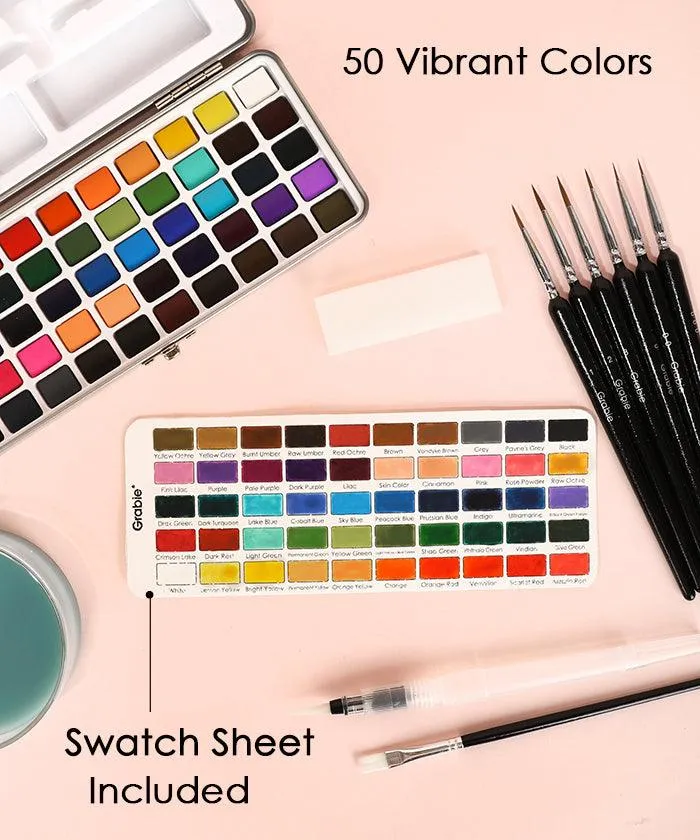 Watercolor Set Of 50 With Brush