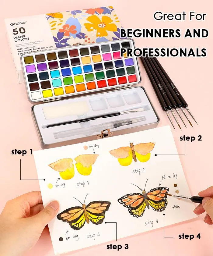 Watercolor Set Of 50 With Brush