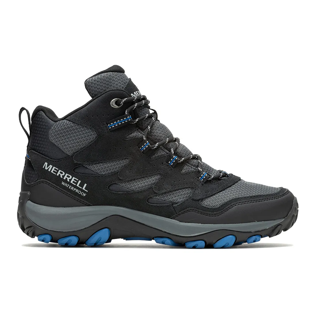 West Rim Mid Waterproof -Black/Blue Mens Hiking Shoes
