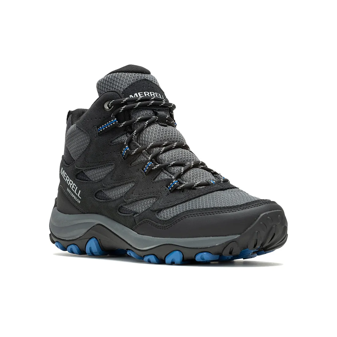 West Rim Mid Waterproof -Black/Blue Mens Hiking Shoes
