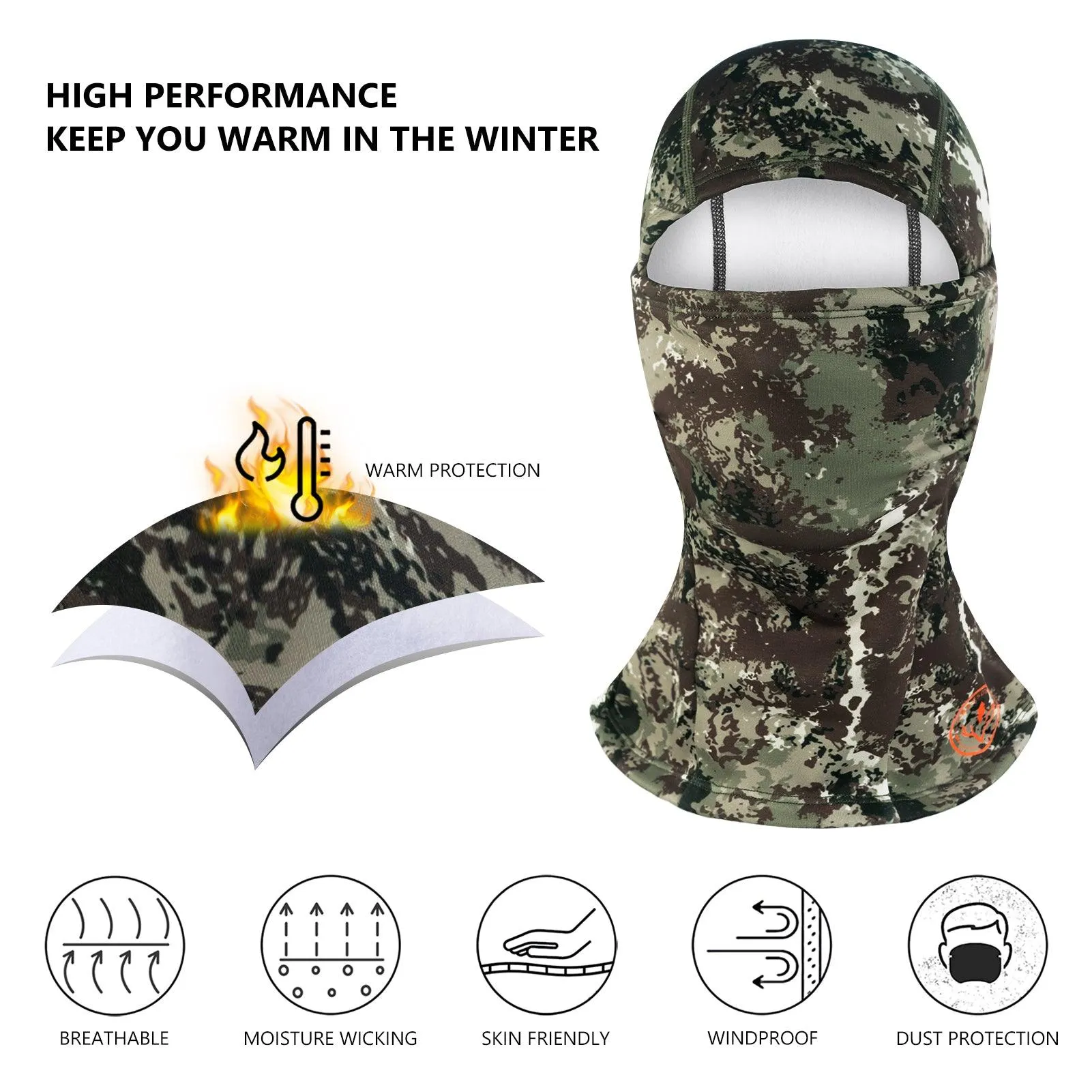 Winter Balaclava Fleece Ninja Hood Neck Warmer