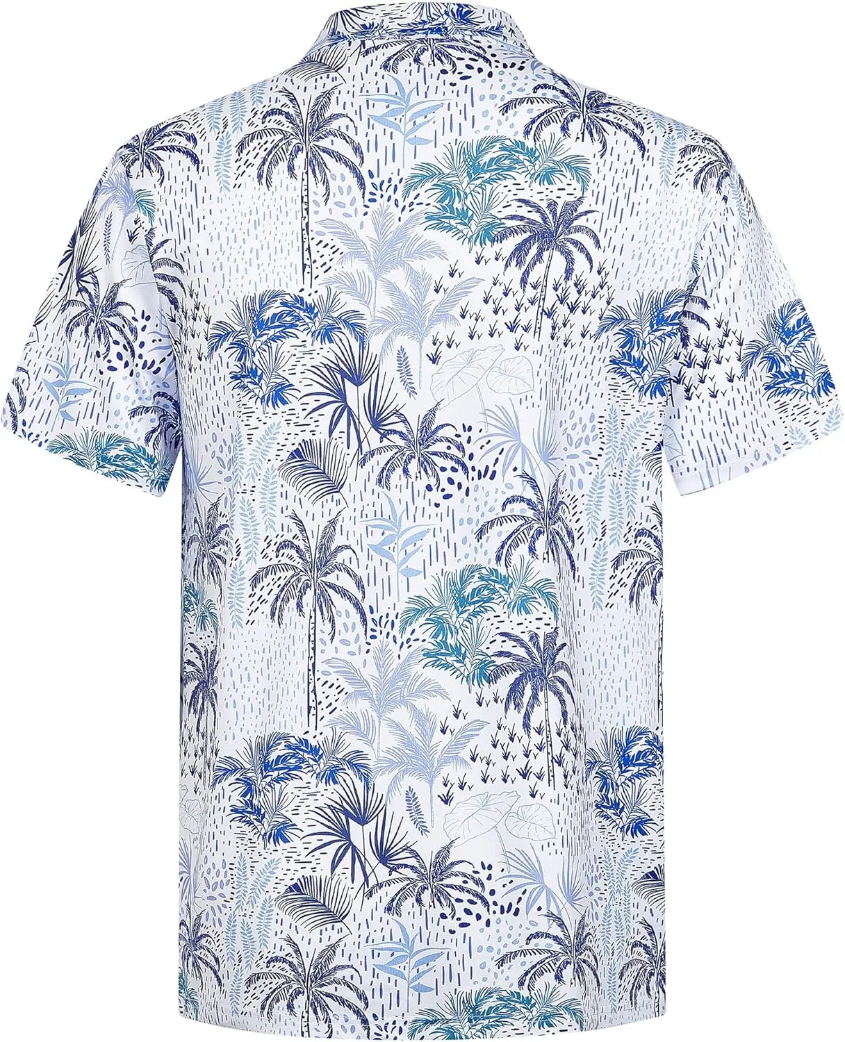 zeetoo Men's Polo Shirts Hawaiian Golf Polos Shirts Short Sleeve Performance Print Moisture Wicking Dry Fit Mens Golf Shirts